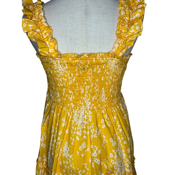 Torrid Poplin Tiered Yellow Sundress Smocked Sleeveless Maxi Dress Size 10 - Picture 8 of 11